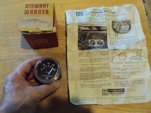 Nos stewart warner oil pressure gauge  d305bd4   0 - 80 lb.   t