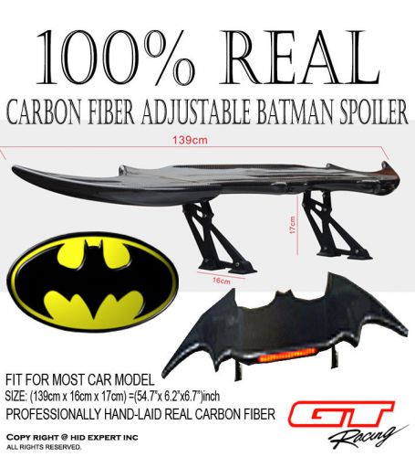 Tmz fit chrysler carbon fiber batman style 55&#034; rear trunk spoiler/wing hot #z351