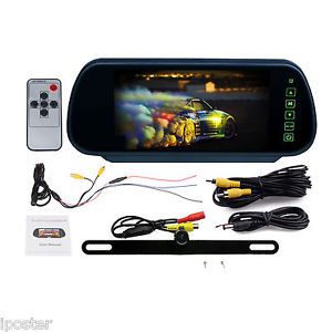Car rear view parking system backup camera + 7&#034; tft lcd monitor mirror 2-in-1
