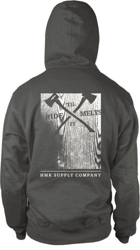 Hmk woodblock full zip hoodie grey m