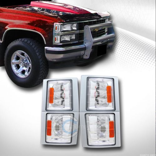 Chrome amber signal parking corner lights lamp k2 94-00 chevy c10 c/k pickup/suv