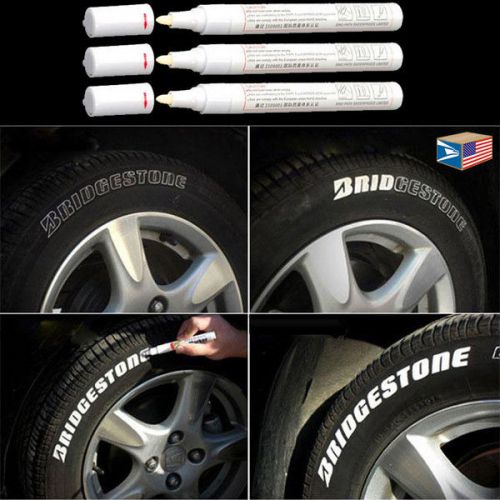 3 lot tire tread waterproof permanent marker white paint for rubber metal #e3448