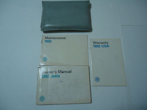 1992 volkwagen jetta owners manual packet maintenance