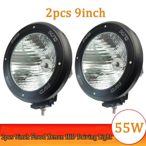 2pcs 55w 9&#034; xenon hid driving fog flood beam light 4wd truck suv truck lamp