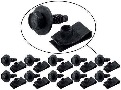 Allstar performance 18558 body bolt kit w/ clips 10 pack imca circle track