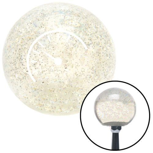 White instrument gauge clear metal flake shift knob with m16 x 1.5 insertshift