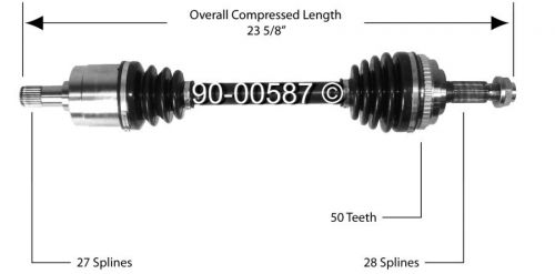 New front right cv drive axle shaft assembly for honda accord cb7