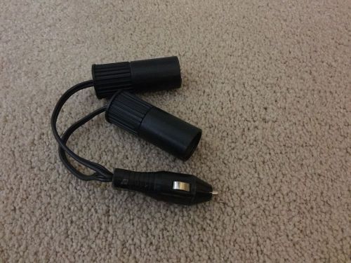 Cigarette lighter 12-v plug extension, two receptacles