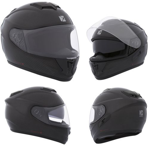 Motorcycle helmet full face ckx rr1 rsv solid black carbon fiber 2xlarge adult