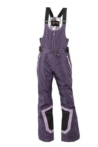 Divas snow gear ladies divine ii snowmobile bibs/pants - eggplant/ivory (xl)