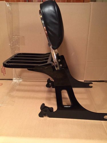 Harley luggage rack/passenger backrest, black, quick release