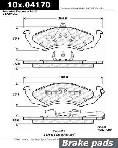 Centric 104.04170 brake pad or shoe, front