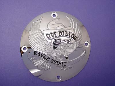 Chrome live to ride eagle spirit derby cover for 1994-2003 harley sportster xl
