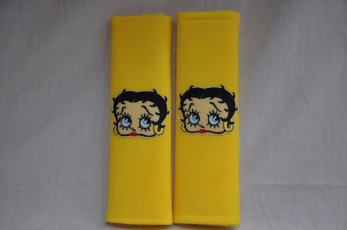 Betty boop yellow plush seat belt cover shoulder pad cushion pair