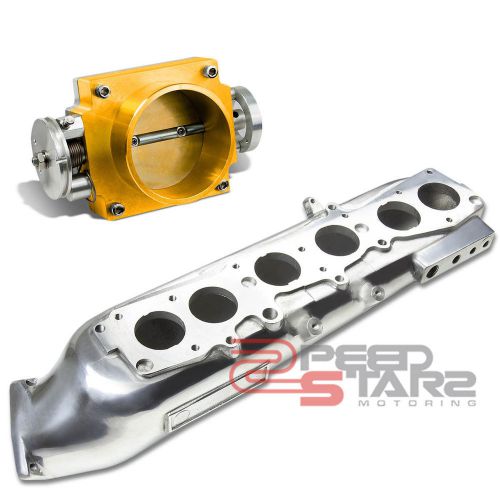 Fits toyota supra jza80 2jzgte turbo intake manifold+80mm gold throttle body