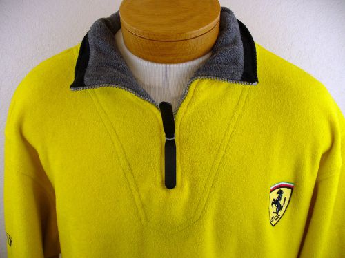 Ferrari men&#039;s l half zip vintage fleece pullover euc