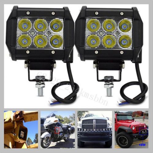 2pcs 18w 6led cree work light bar spot offroad lamp truck boat jeep suv atv car