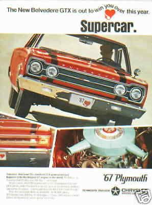 1967 plymouth --supercar-- ***original vintage ad***