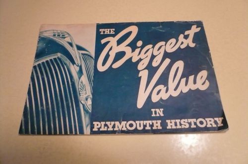 1937 plymouth sales brochure vintage