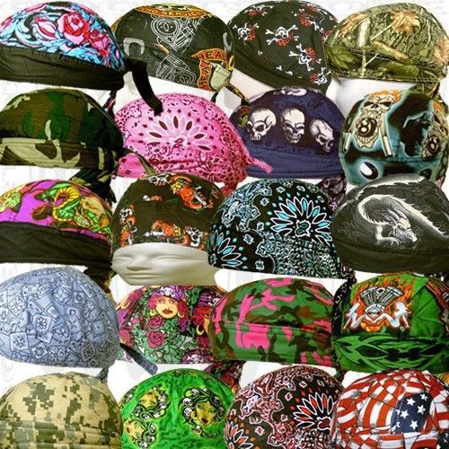 Paisley sweatband head wrap skull cap doo rag du hat wear lot biker do bandana