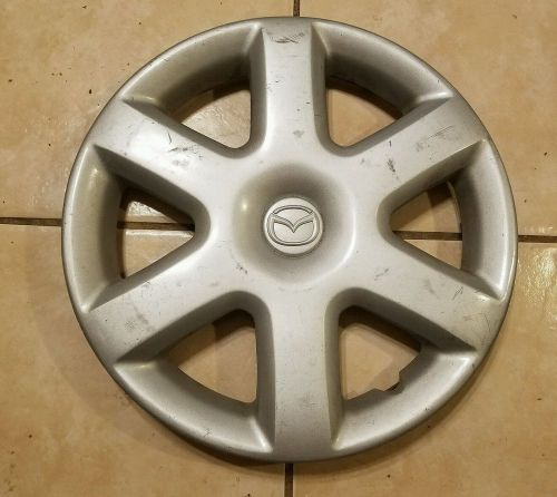 (1) oem 1997-98 mazda protege 14&#034; 6-spoke hubcap wheel cover #1 p/n b21j37170