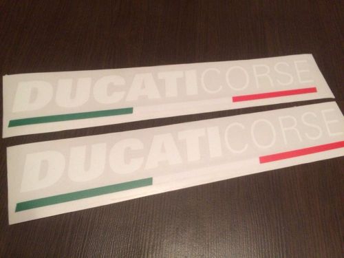 Ducati corse 34 cm decals stickers graphics logo set kit white