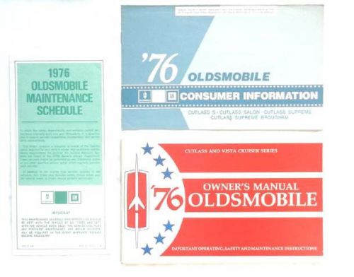 1976 oldsmibile cutlass and vista cruiser  owners manual original