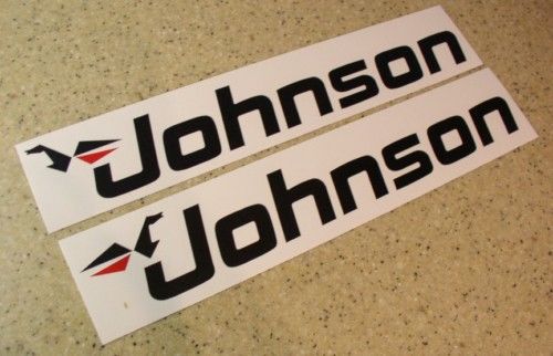 Johnson outboard motor decals 2-pak 8-1/2&#034; die-cut free ship + free fish decal!