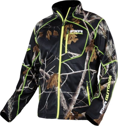 Fxr elevation realtree ap fleece zip up jacket  black/yellow