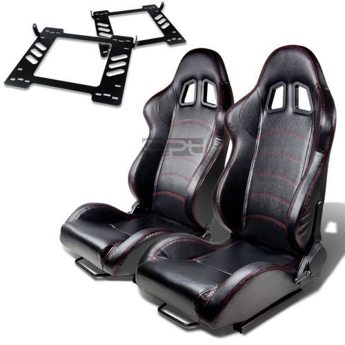 Type-1 racing seat black pvc+silder/rail+for 07-14 wrangler 4-dr bracket x2