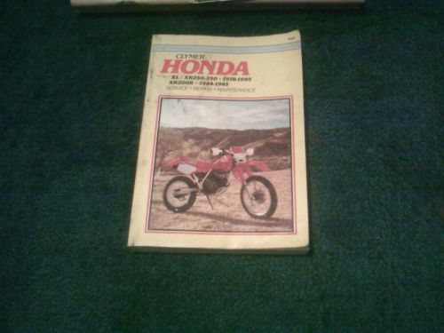 Clymer book for a honda blike xl/xr250 to a 350 1978 to 1989 xr 200 1984 to 1985