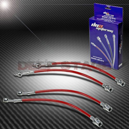 Stainless ss braided hose racing brake line 01-05 lexus is300 altezza xe10 red