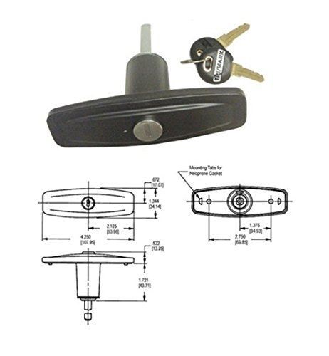 Trimark trimark clockwise pop-up locking t-handle (tm13946-01blkrk)