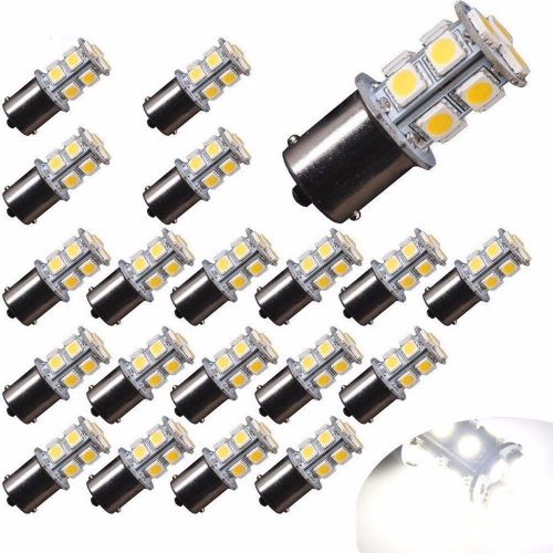 20pcs white 1156 ba15s led rv camper trailer 1141 interior light bulbs 13smd