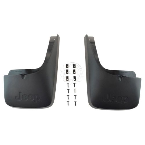 Oem 82210747 rear molded black plastic splash guard mud flap pair for jeep new