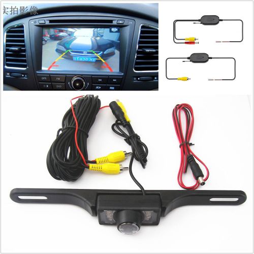 Car license plate frame camera night vision+2.4ghz wireless receiver transmitter