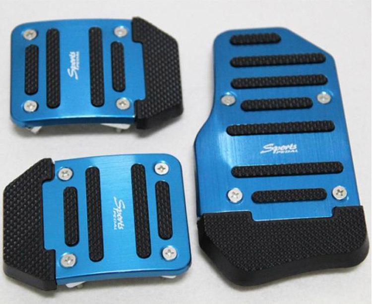 Blue universal car pedal cover kit pad foot brake gas pedals manual model mt