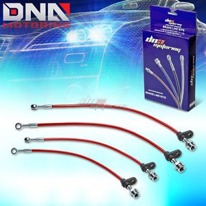 For 86-89 acura integra da red stainless steel hose braided brake line/cable