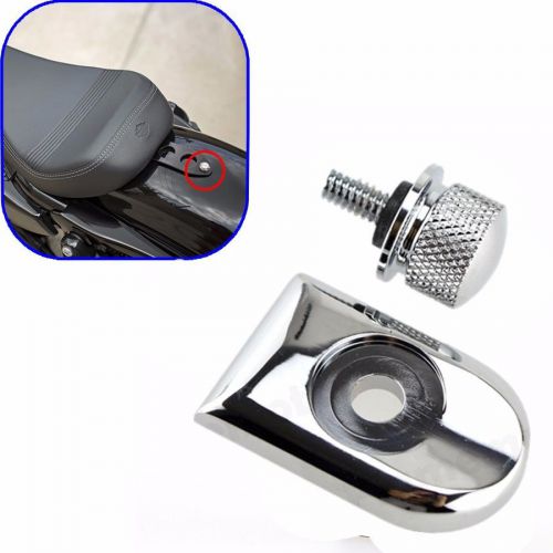 Chrome seat bolt tab screw mount knob cover for harley fatboy road king softail