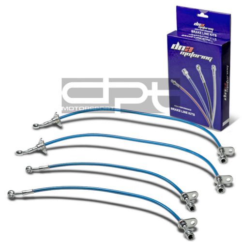 Full f+r stainless steel hose brake line for 94-97 acura integra ls/rs/gsr blue