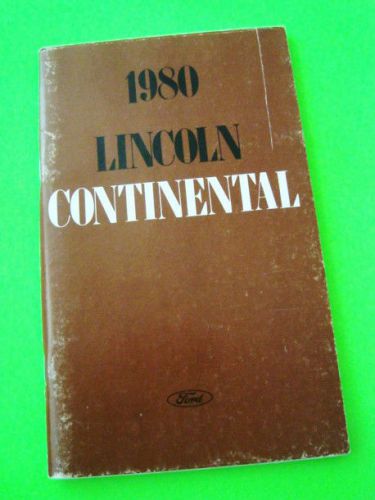 1980 lincoln continental owner manual factory original xlnt