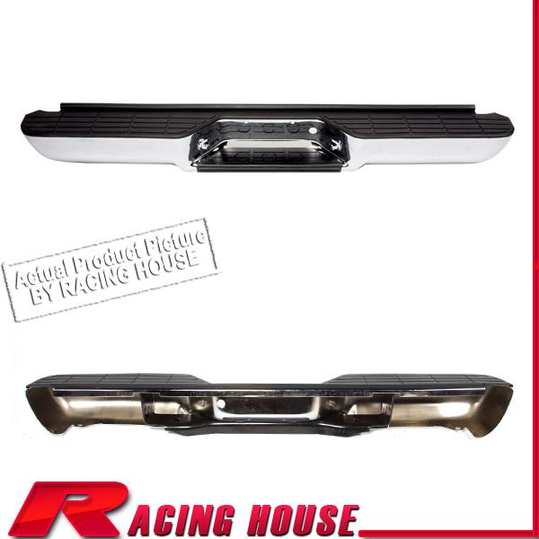 Rear step bumper steel bar w/ pad 88-02 chevy gmc full pickup chrome fleetside