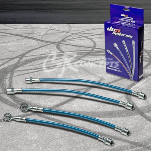 For audi a4/s4 front/rear blue stainless type racing brake line/hose pvc coated