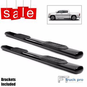 2007-2016 toyota tundra crew max 5&#034; oval black nerf bar side step rails