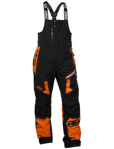 Castle mens black/orange tundra snowmobile bibs pants snow snowcross