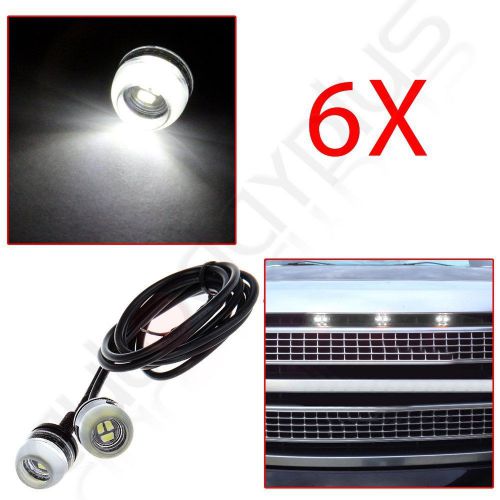 6pcs 18mm 6000k white eagale eye grille signal led car truck light 12v for ford