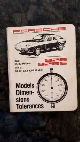 Porsche technical specifications booklet for  1981-1984 - 928 and 928s