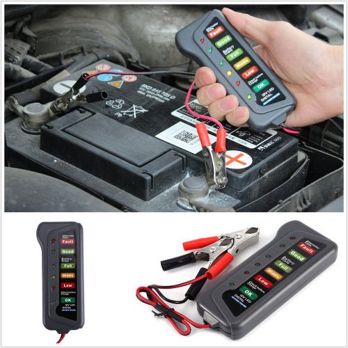 12v car motorcycle digital battery alternator tester 6 led display vehicle atv