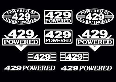 10 decal set 429 ci v8 powered engine stickers emblems vinyl decals