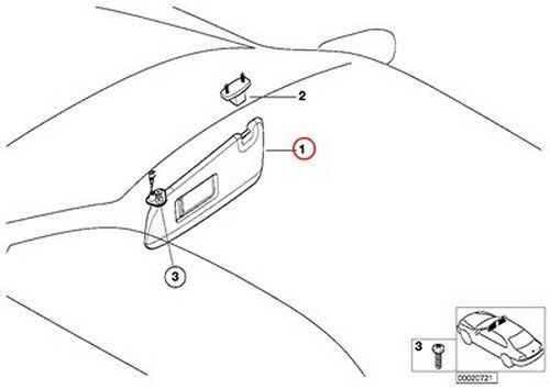 Bmw genuine sun visor left illuminated sun visor light beige e46 51168237645